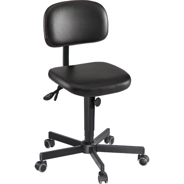 Workster Light W2-02015 Arbeitsdrehstuhl mit schwarzem Kunstleder für normale Arbeitshöhe